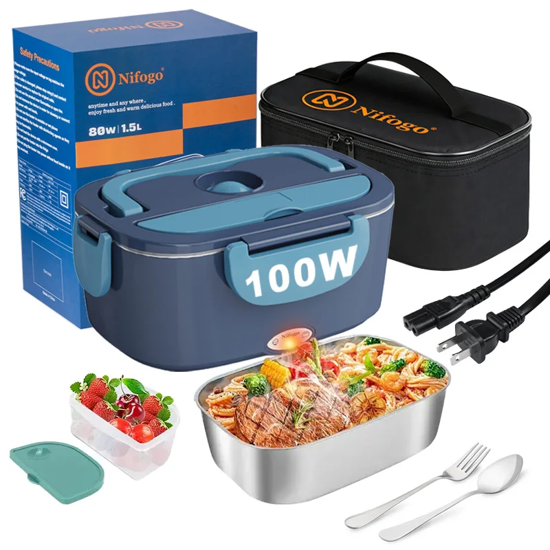 Food Storage Bag Organizer - 100W 전기 가열 도시락통 1.5L, 304
