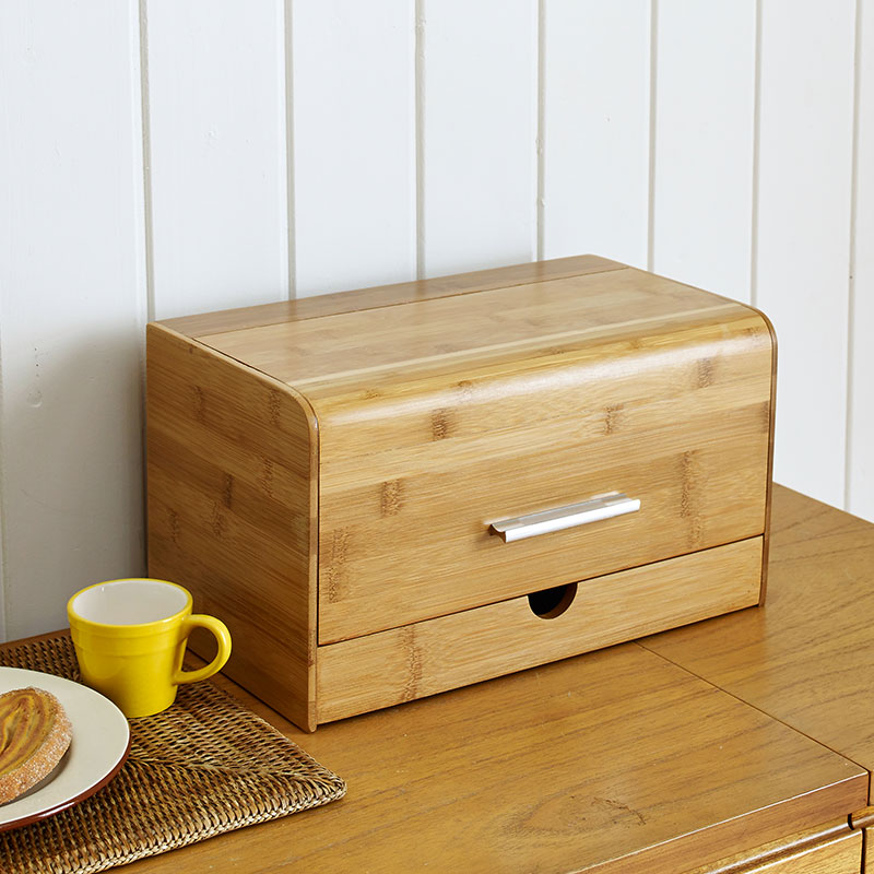 Bread Box Bamboo - 방진 빵 상자 대나무 간식 잡화