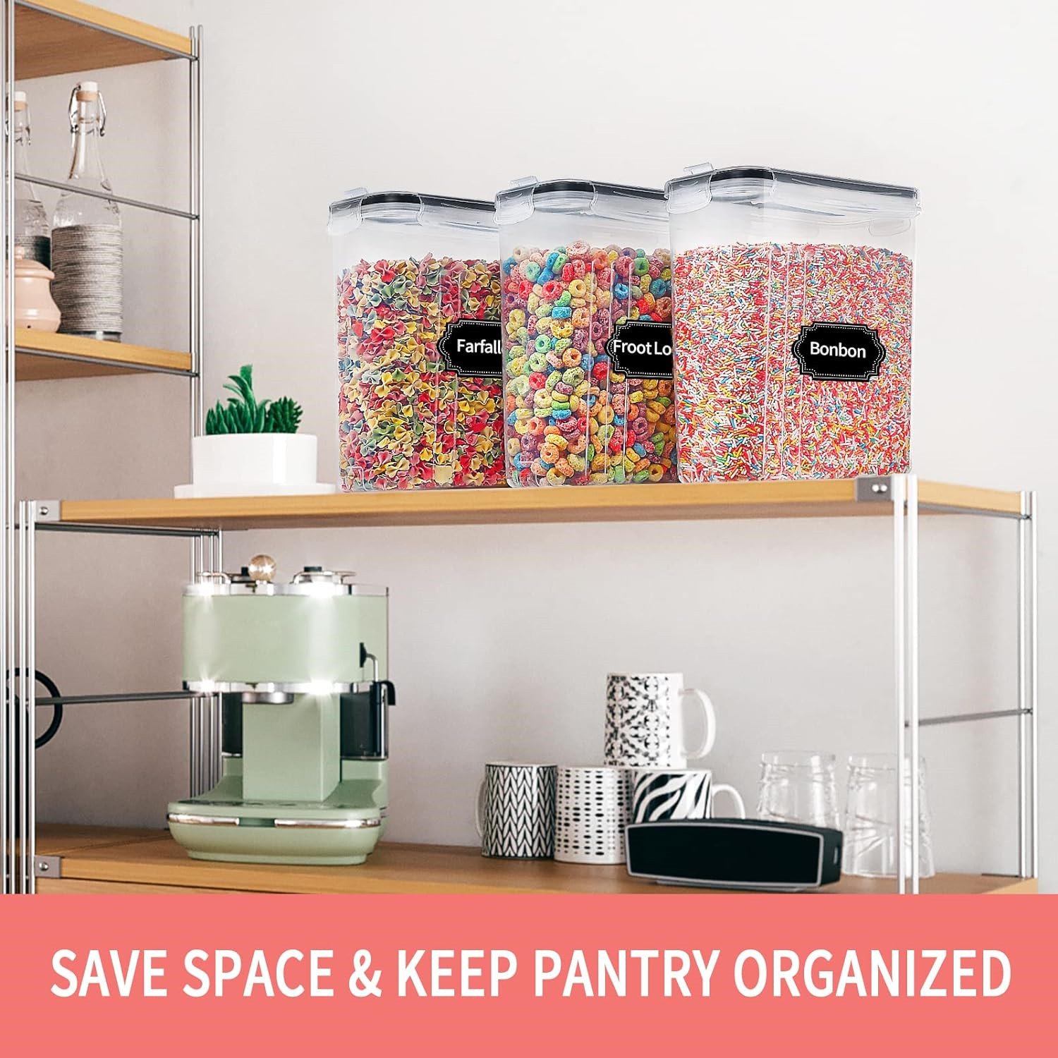 Food Storage Kitchen Container Set - 2.5L 시리얼 보관 용기 뚜껑 포함
