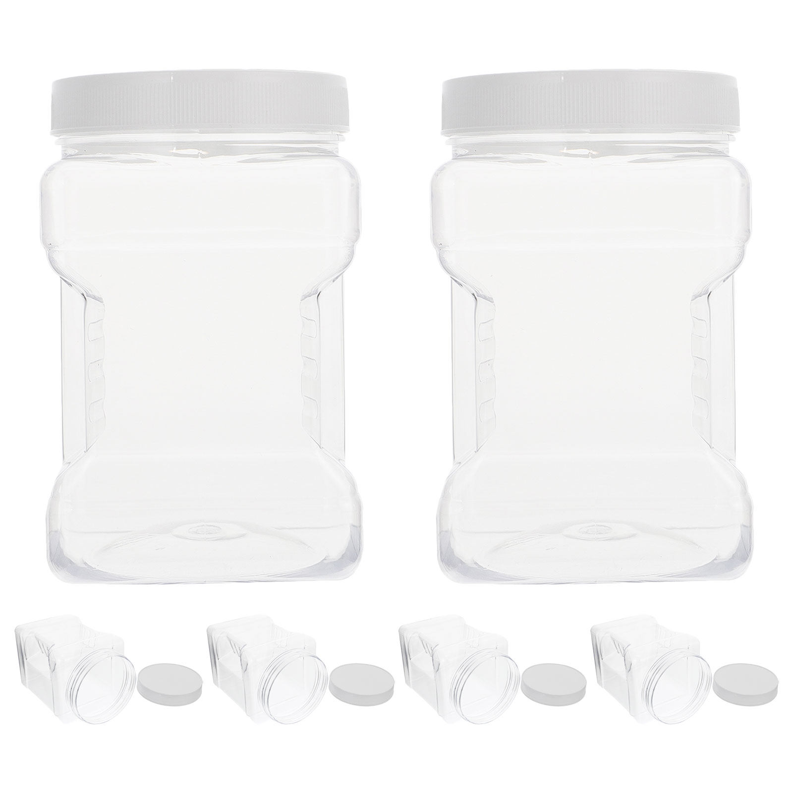 Food Storage And Container - 6개입 투명 사각 플라스틱 보관 용기,
