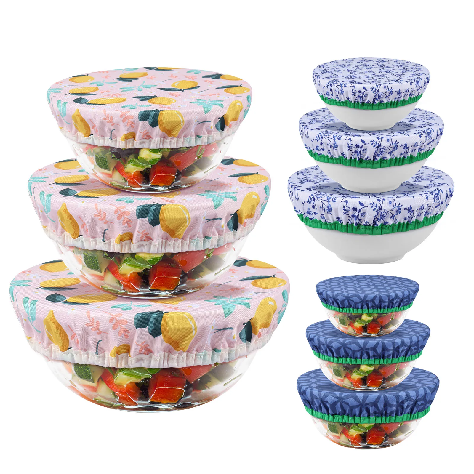 Food Storage Kitchen Container Set - 3Pcs 그릇 커버 세트 탄성 재사용