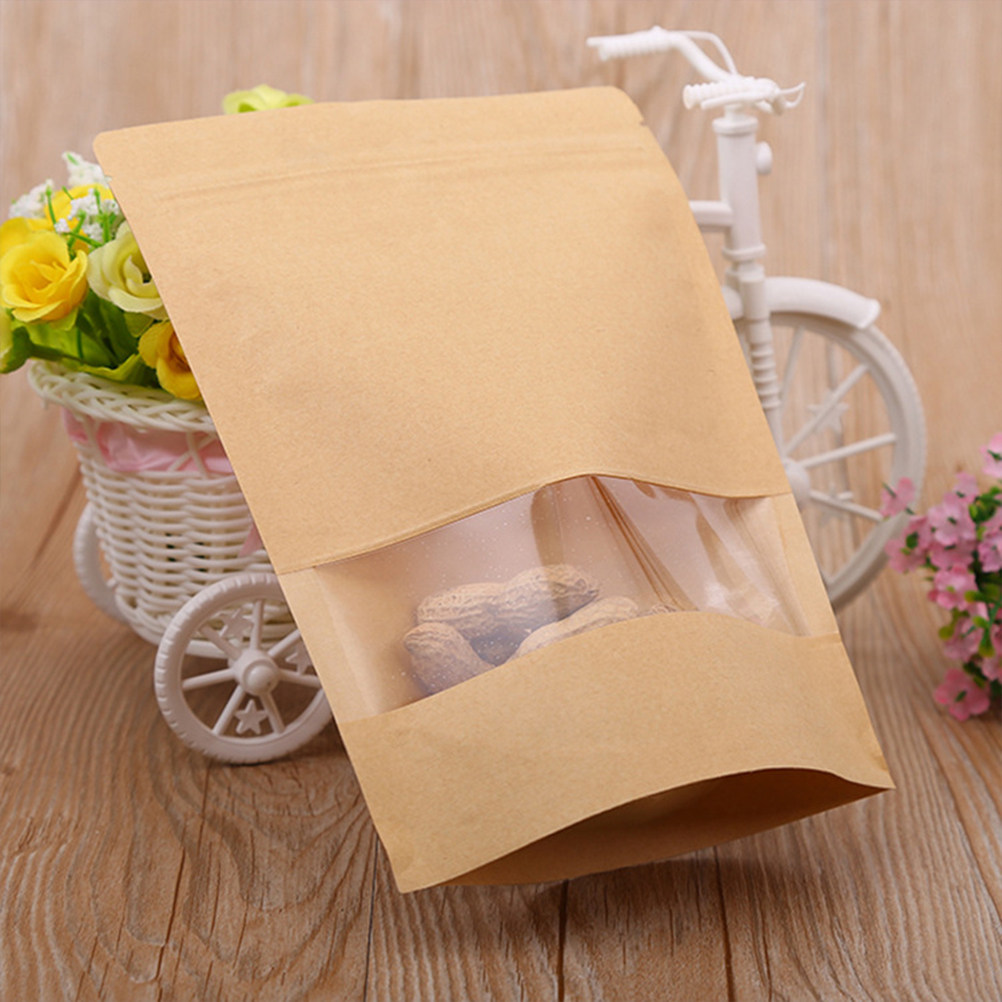 Food Storage For - 50개 크라프트지 지퍼 밀봉 스탠드업 윈도우