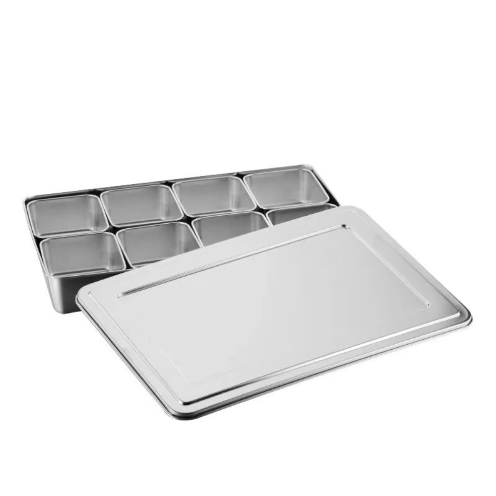 Food Storage And Preparation - 6/8 그리드 조미료 보관 상자 스테인레스
