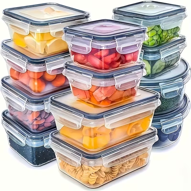 Food Storage Vegetables - 4개의 투명 식품 보관 용기(스냅 뚜껑