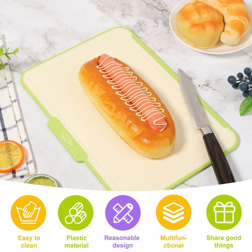 Food Storage And Preparation - 다용도 미끄럼 방지 플라스틱 사각 도마,