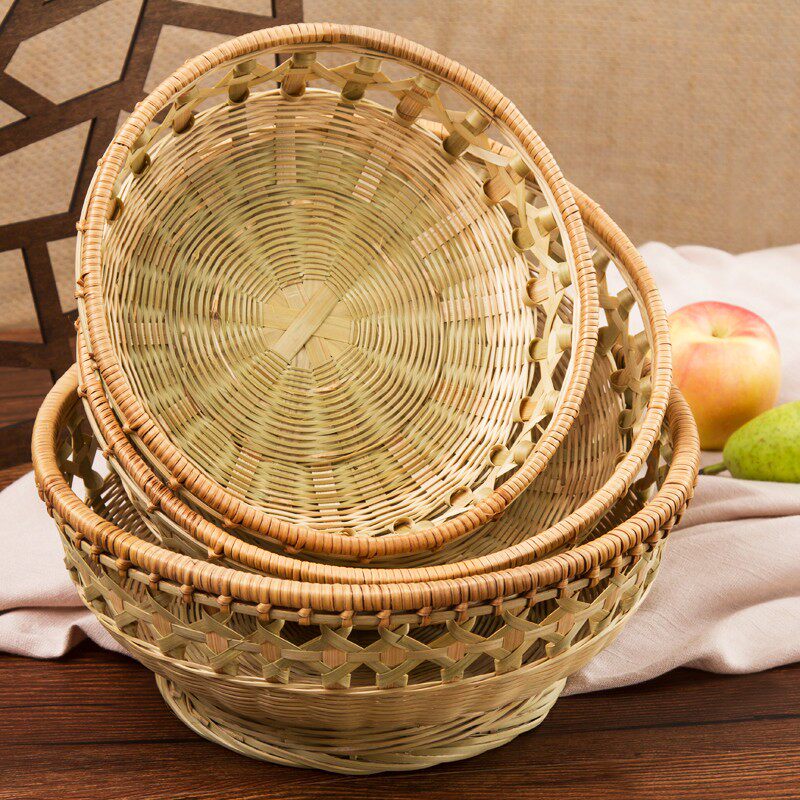 Bread Box Bamboo - 대나무로 짠 빵 바구니, 과일 바구니,