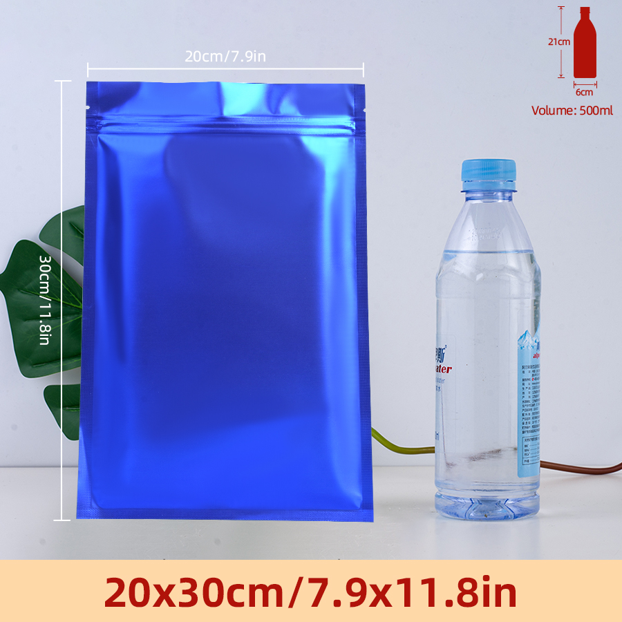 Food Storage For - 100개 무광택 블루 포일 지퍼 파우치,