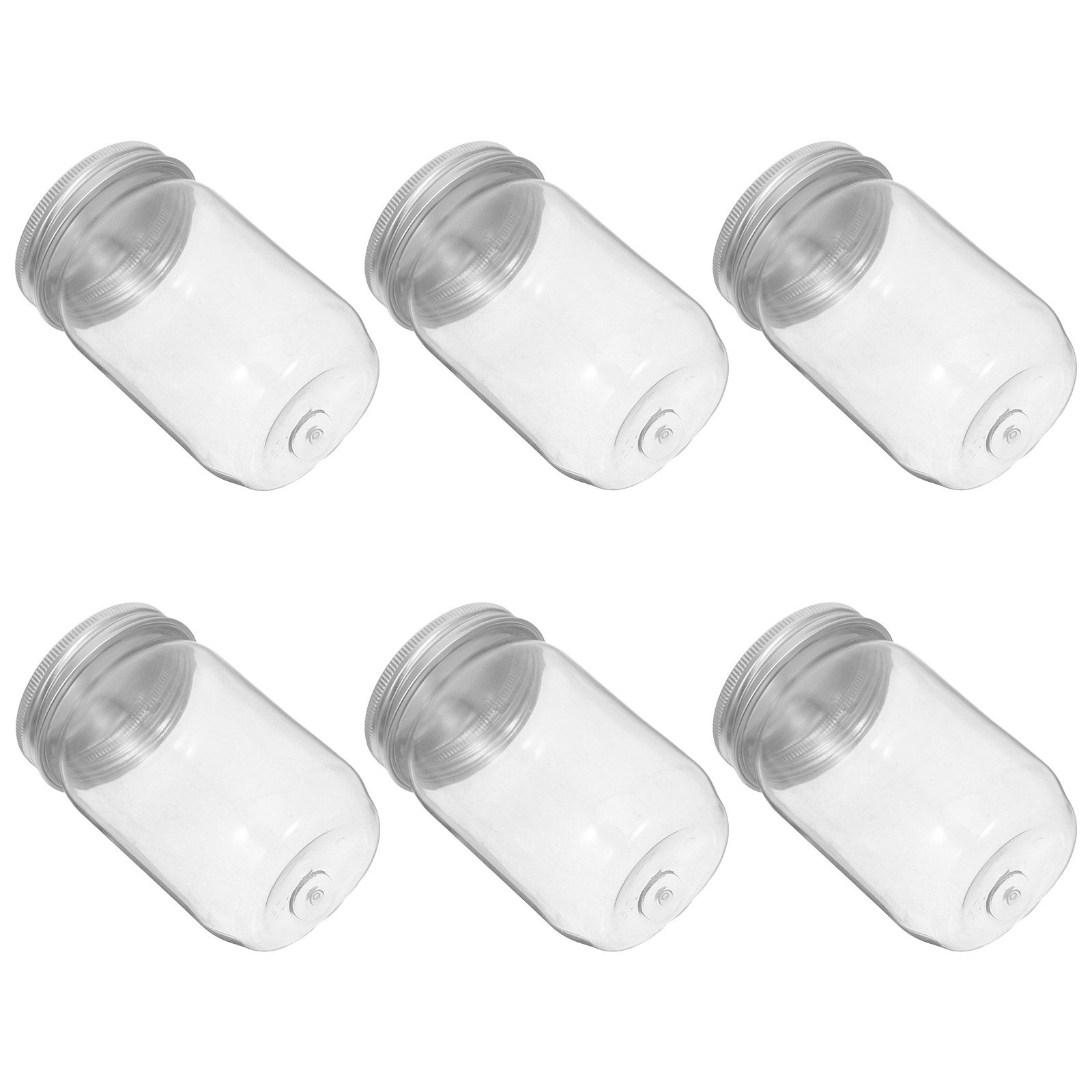 Food Storage And Container - 6Pcs 투명 플라스틱 메이슨 항아리(밀폐 뚜껑