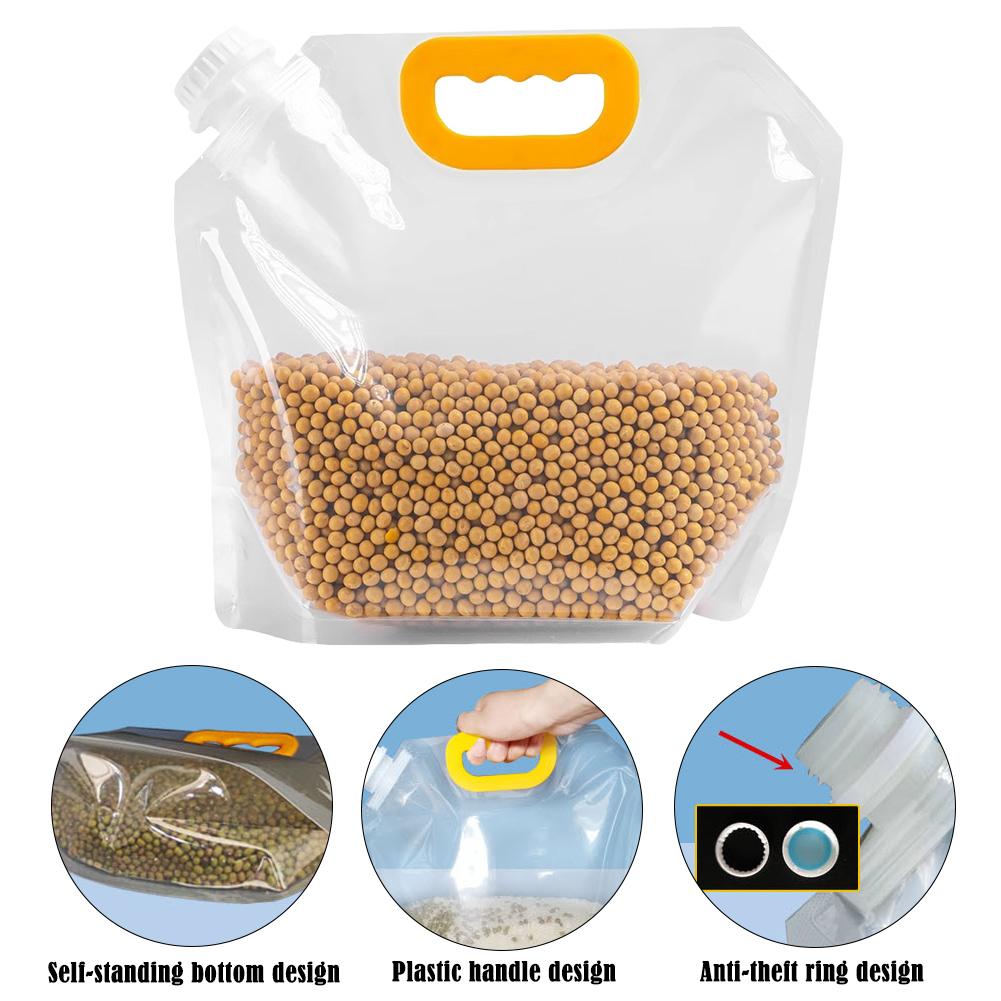 Food Storage Large Plastic Containers - 대형 곡물 밀봉 가방 손잡이 포함