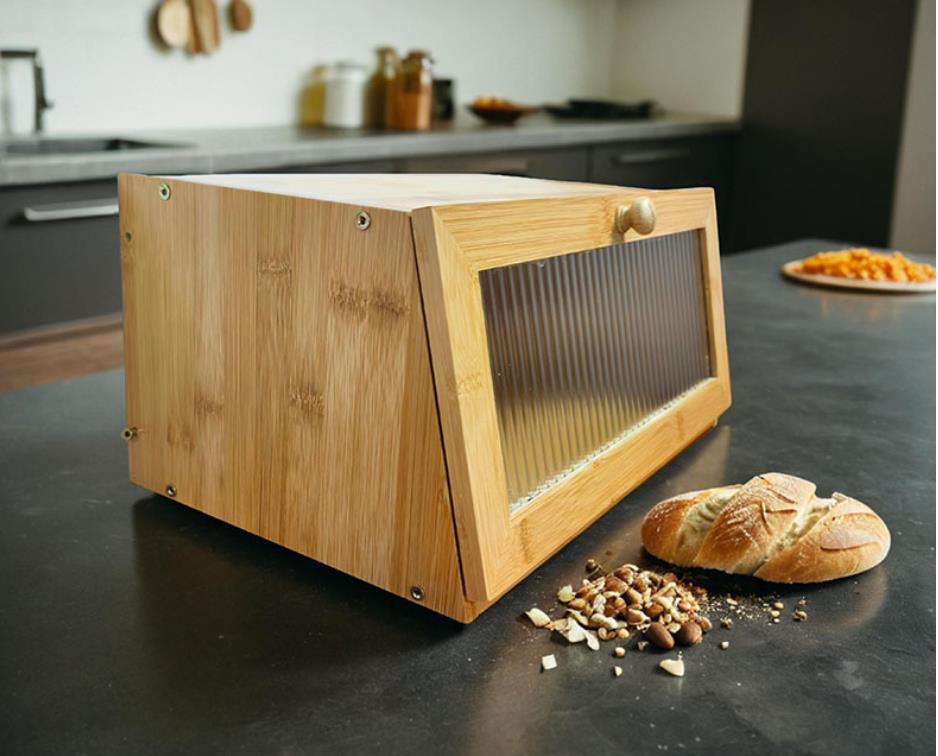 Bread Box Bamboo - 대나무 빵 상자 주방 카운터 빵