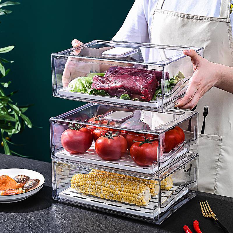 Food Storage Drawers - 주방 냉장고 냉동실 물기 제거 수납함