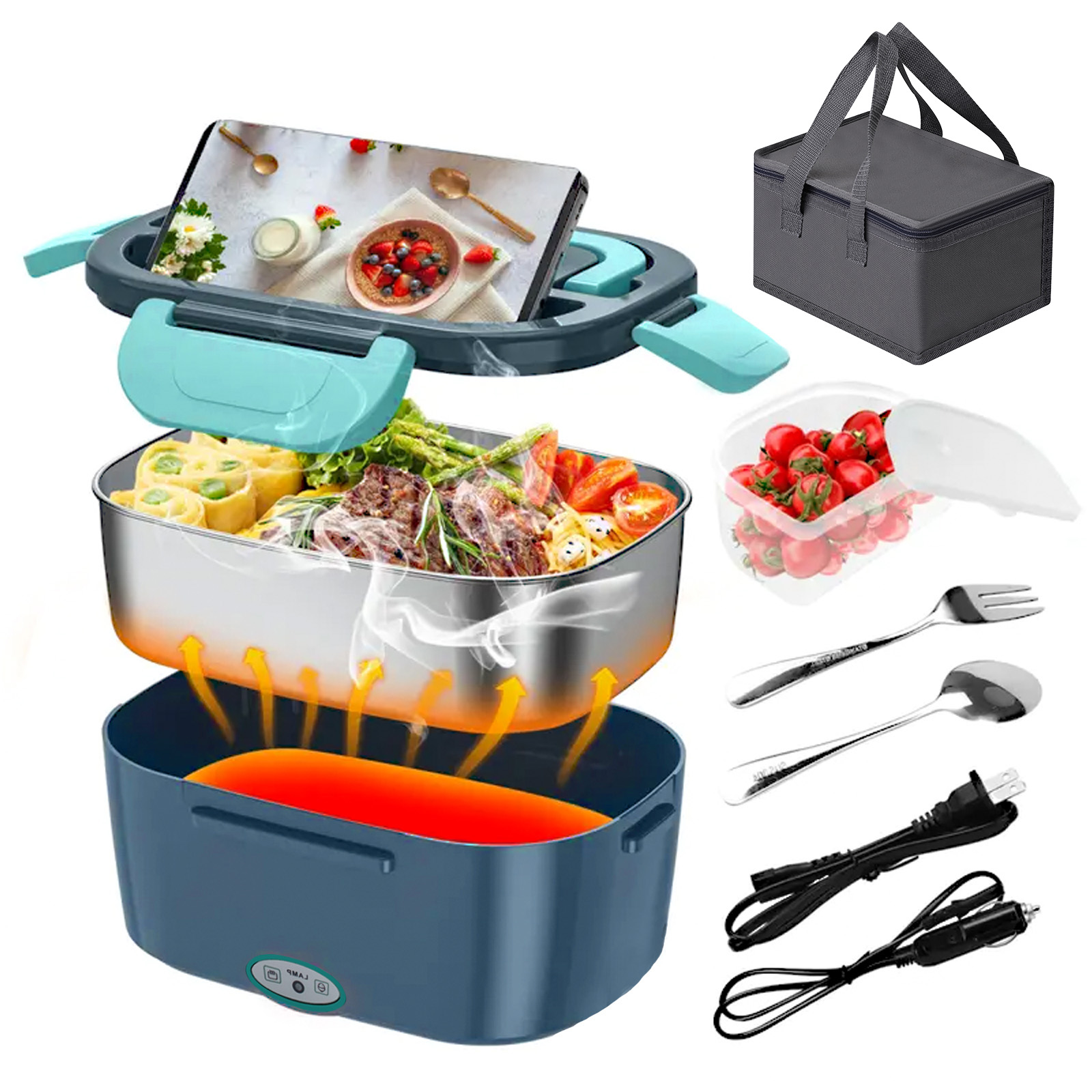 100W 전기 가열 도시락통 1.5L, 304 스테인리 - Food Storage Bag Organizer 리뷰 및 가격