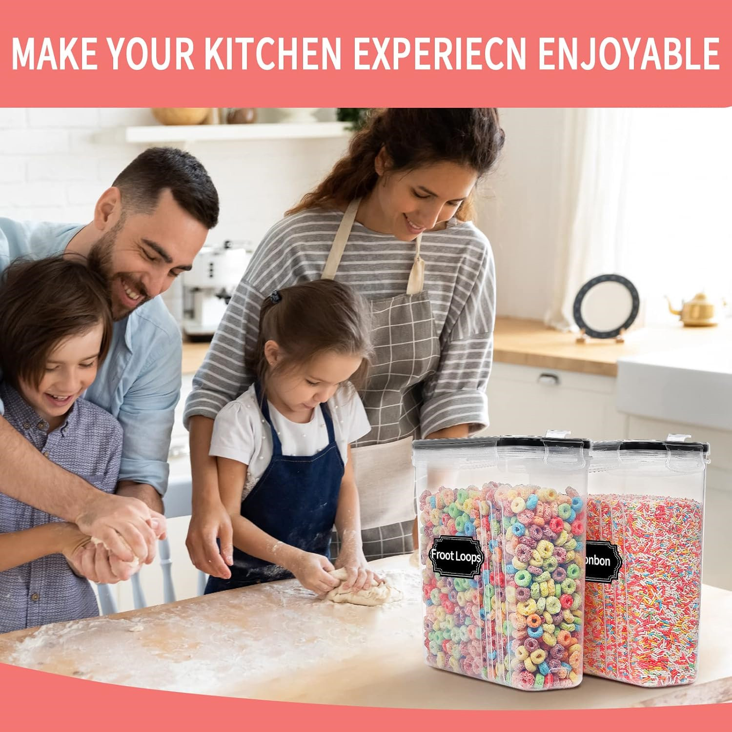 2.5L 시리얼 보관 용기 뚜껑 포함 1/2/4개 밀폐 - Food Storage Kitchen Container Set 리뷰 및 가격