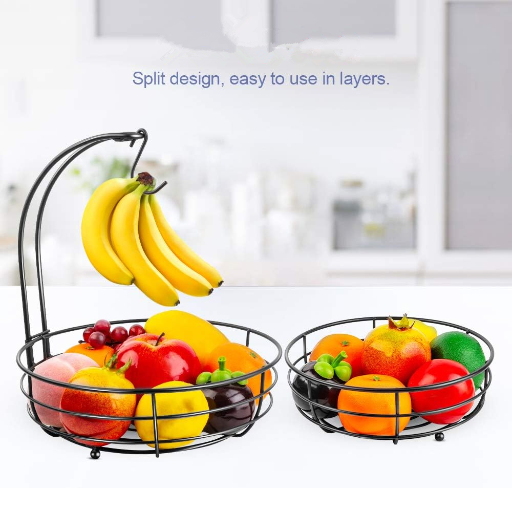 LMETJMA 2단 조리대 과일 바구니 그릇(바나나 걸 - Food Storage Types 리뷰 및 가격