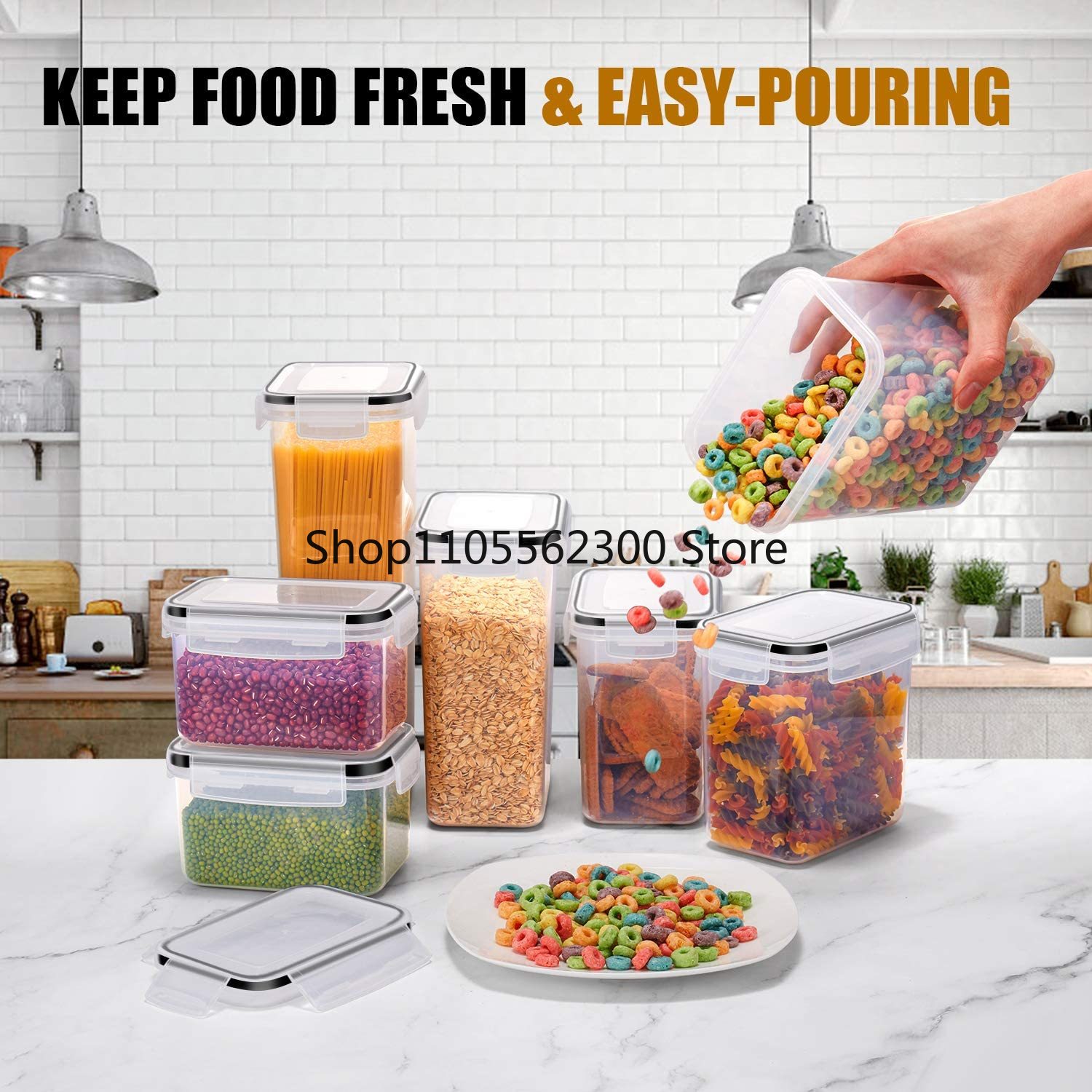주방 7종 식품 보관 용기 세트 BPA 프리 플라스틱  - Food Storage Kitchen Container Set 리뷰 및 가격
