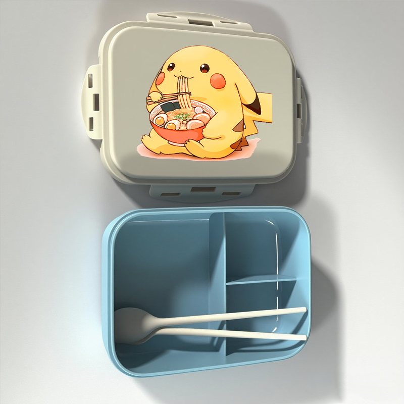 귀여운 포켓몬 도시락 상자 만화 피규어 피카추 프린트  - Food Storage System 리뷰 및 가격