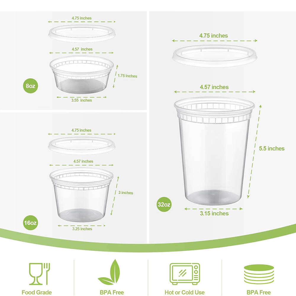 플라스틱 델리 음식 용기(뚜껑 포함), 8oz 16oz - Food Storage Variety Pack 리뷰 및 가격