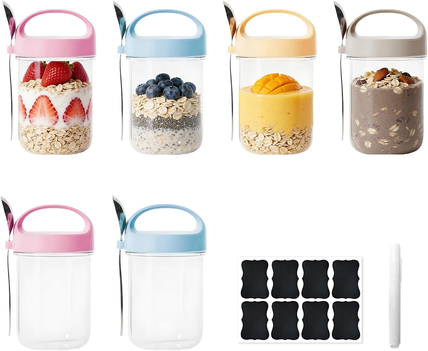 6개들이 6온스 와이드 입구 유리 메이슨 병, 다채로운 - Food Storage Yogurt 리뷰 및 가격