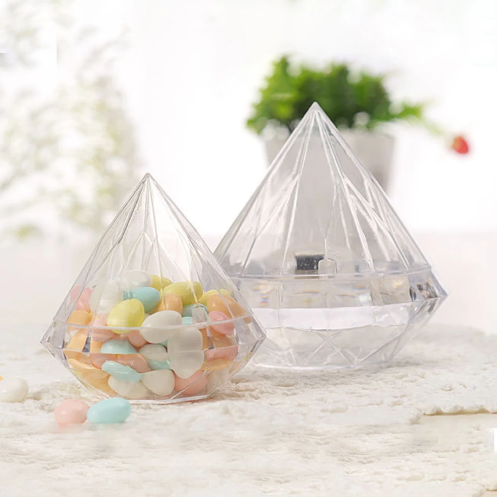 12 개/대 다이아몬드 모양 사탕 상자 식품 학년 투명 - Xmas Food Storage Containers 리뷰 및 가격