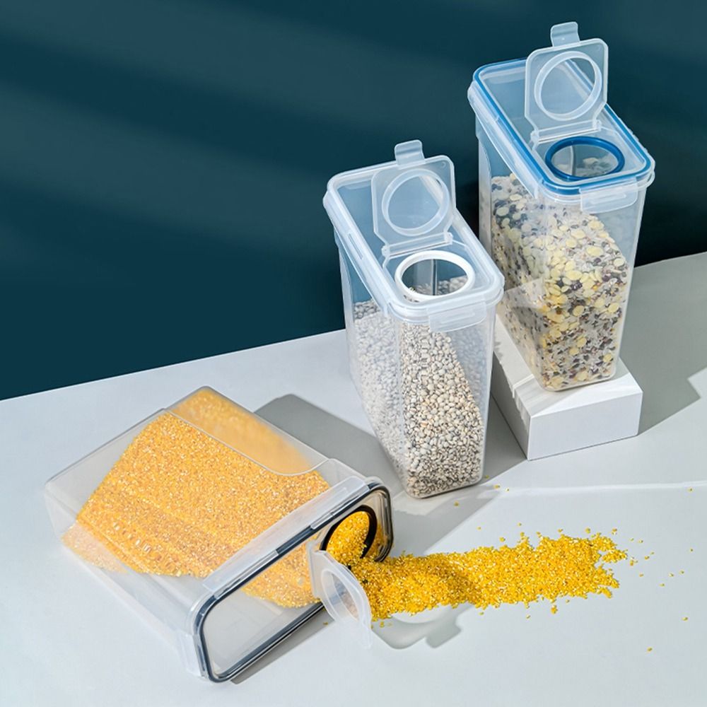 플라스틱 시리얼 보관 용기 투명 밀폐 곡물 저장 탱크  - Food Storage Kitchen Container Set 리뷰 및 가격