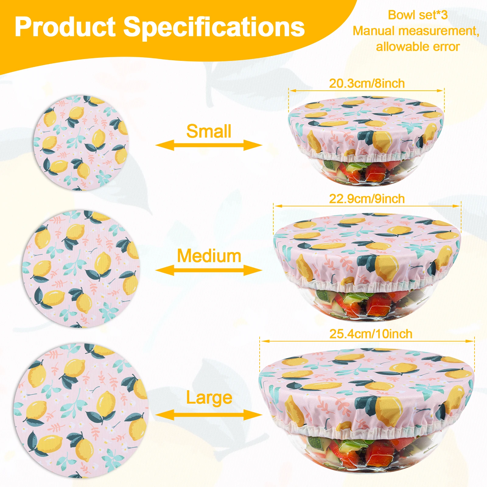 3Pcs 그릇 커버 세트 탄성 재사용 가능한 그릇 커버 - Food Storage Kitchen Container Set 리뷰 및 가격