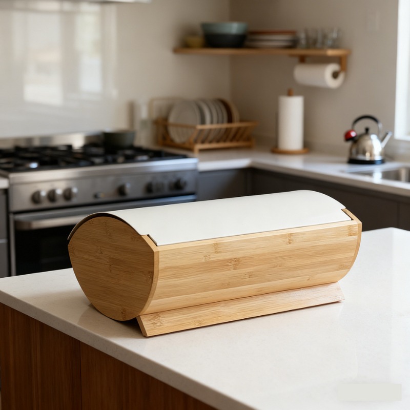 대나무 덮개 빵 보관함, 가정용 철제 수납함, 주방 수 - Bread Box Bamboo 리뷰 및 가격