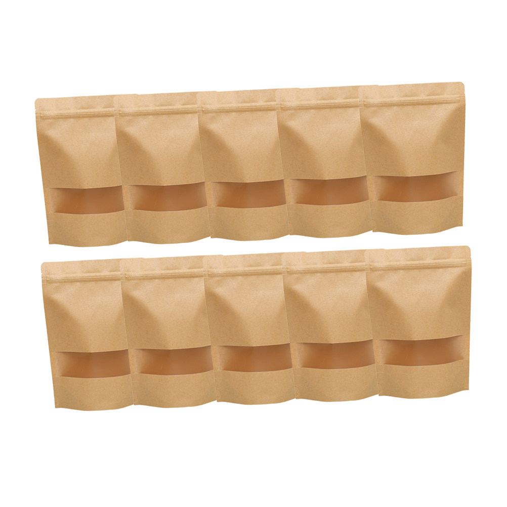 50개 크라프트지 지퍼 밀봉 스탠드업 윈도우 백 재사용 - Food Storage For 리뷰 및 가격