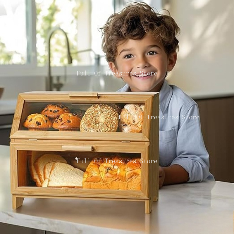 대나무 빵 보관함, 가정용 주방 음식 및 케이크 보관에 - Bread Box Bamboo 리뷰 및 가격
