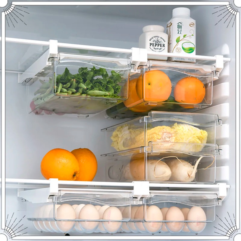 투명 과일 정리대 서랍형 냉장고 선반 아래 슬라이드 플 - Food Storage Drawers 리뷰 및 가격