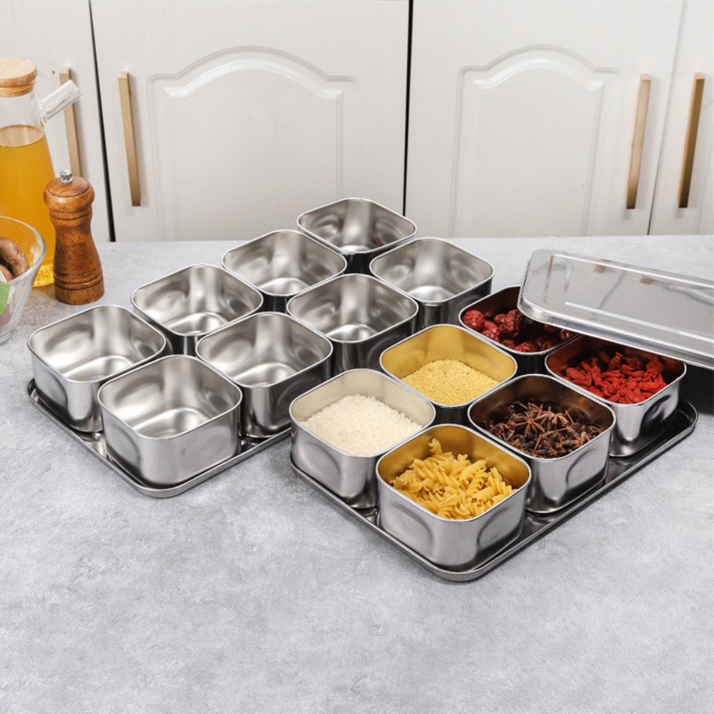 6/8 그리드 조미료 보관 상자 스테인레스 스틸 녹 방 - Food Storage And Preparation 리뷰 및 가격