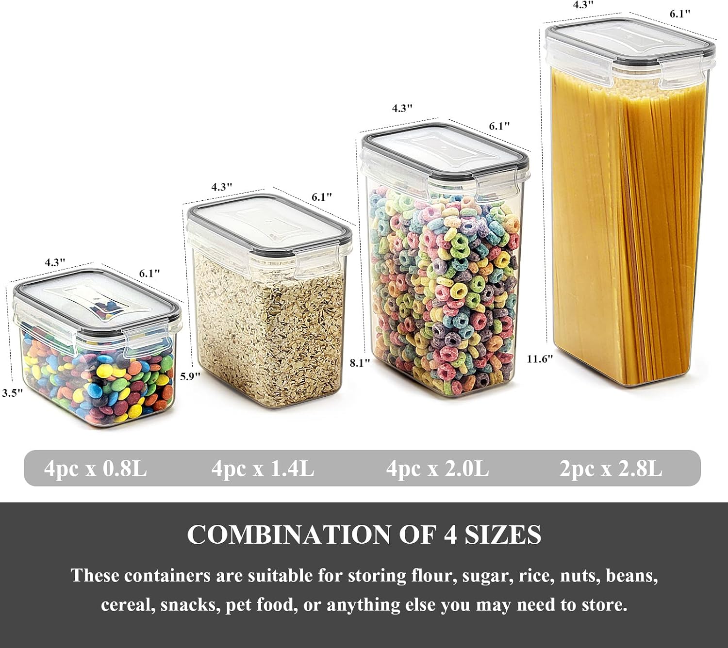 밀폐형 식품 보관 용기 14개 플라스틱 주방 팬트리 세 - Food Storage Kitchen Container Set 리뷰 및 가격