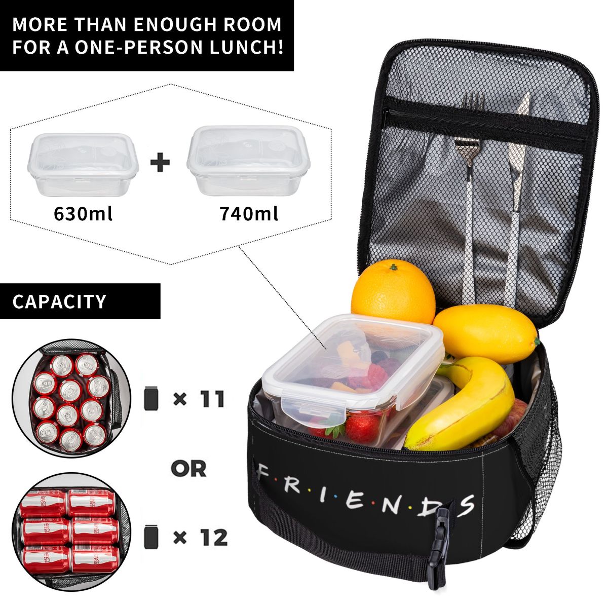 맞춤형 친구들 재미있는 인용문 도시락 가방 여성용 쿨러 - Food Storage Quotes 리뷰 및 가격