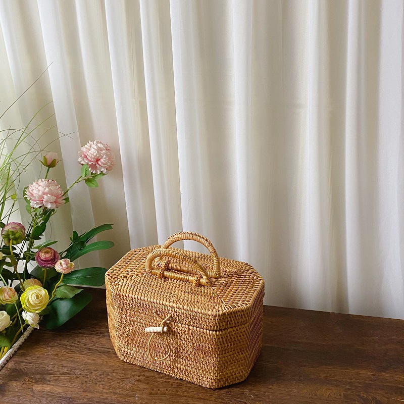 주방 손으로 짠 등나무 보관 상자 손잡이가있는 고리버들 - Bread Box Bamboo 리뷰 및 가격