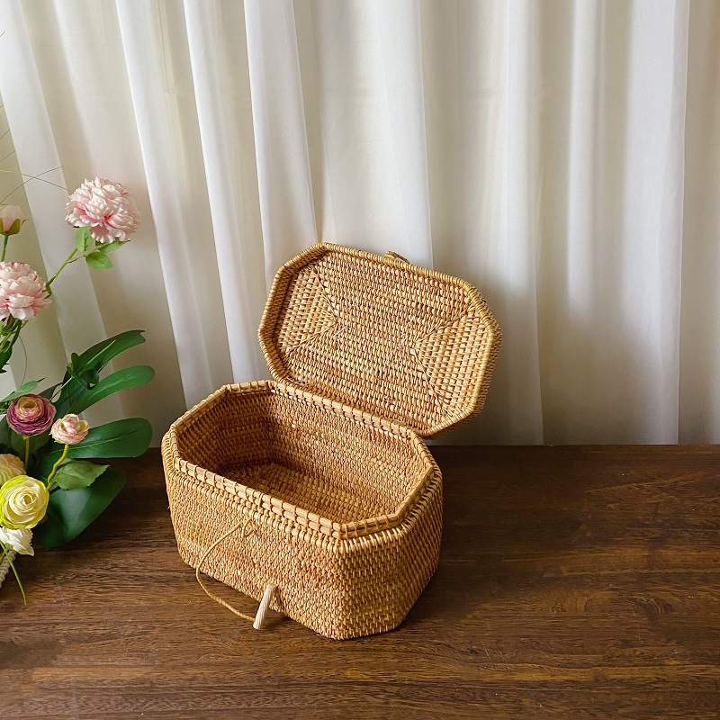 주방 손으로 짠 등나무 보관 상자 손잡이가있는 고리버들 - Bread Box Bamboo 리뷰 및 가격