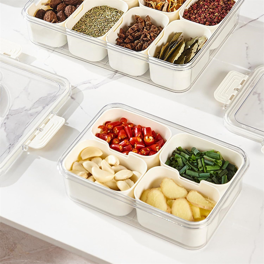 휴대용 식품 보관함, 스낵 보관함, 뚜껑이 있는 4칸, - Food Storage System 리뷰 및 가격