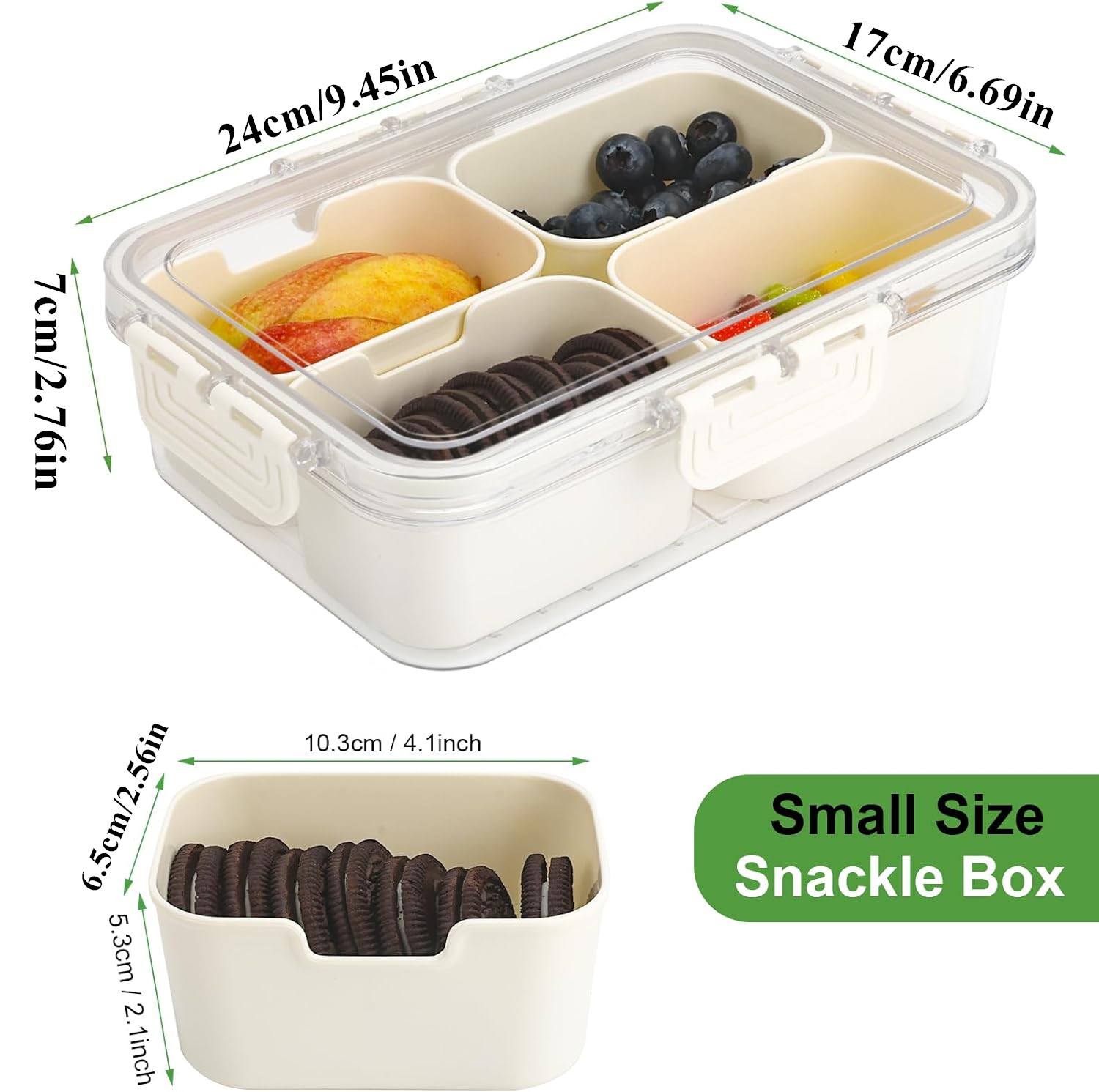휴대용 식품 보관함, 스낵 보관함, 뚜껑이 있는 4칸, - Food Storage System 리뷰 및 가격