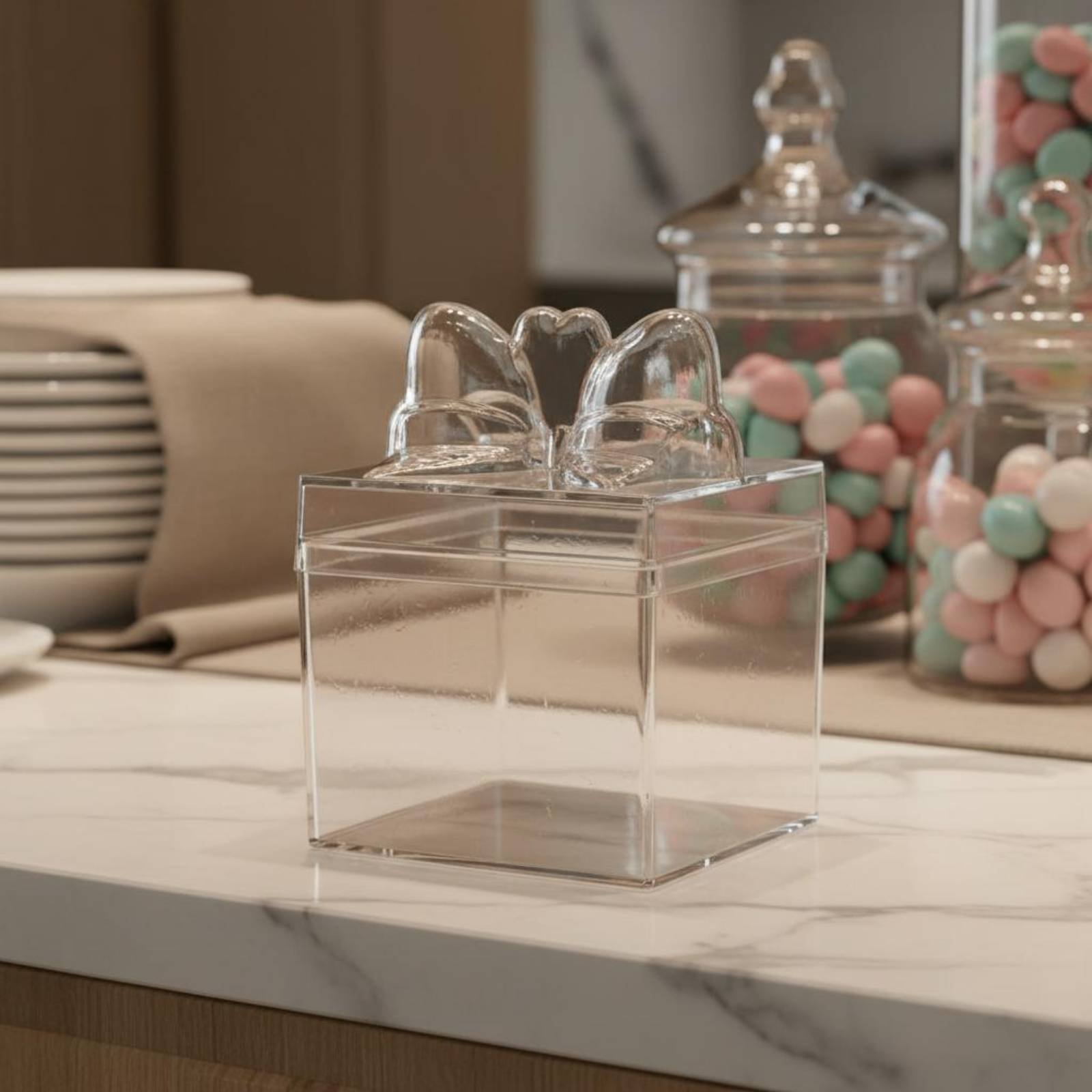 투명 플라스틱 사탕 상자 리본 포함 다용도 투명 사탕  - Food Storage Plastic Boxes 리뷰 및 가격