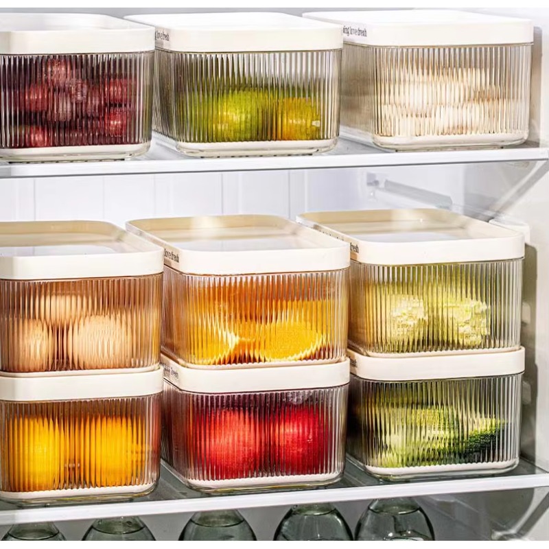 쌓을 수 있는 플라스틱 직사각형 PET 냉장고 정리함  - Food Storage Vegetables 리뷰 및 가격