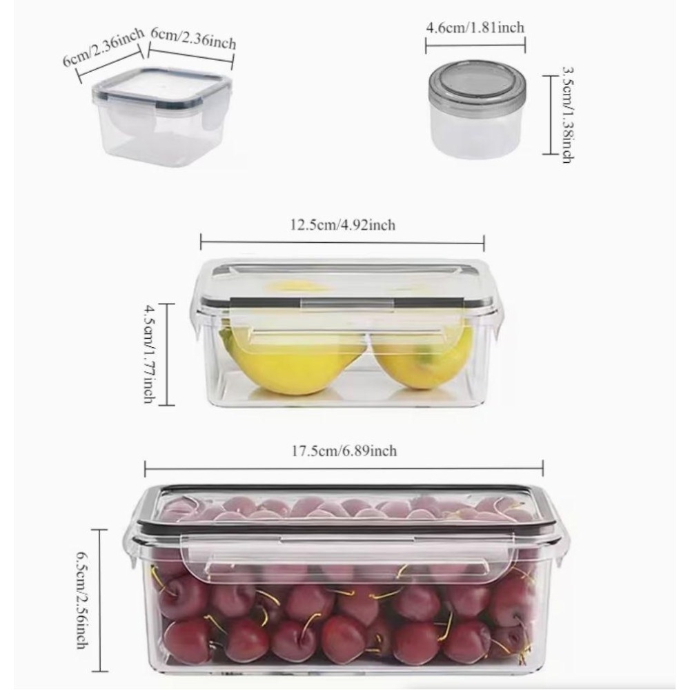 4개의 투명 식품 보관 용기(스냅 뚜껑 포함), 과일, - Food Storage Vegetables 리뷰 및 가격