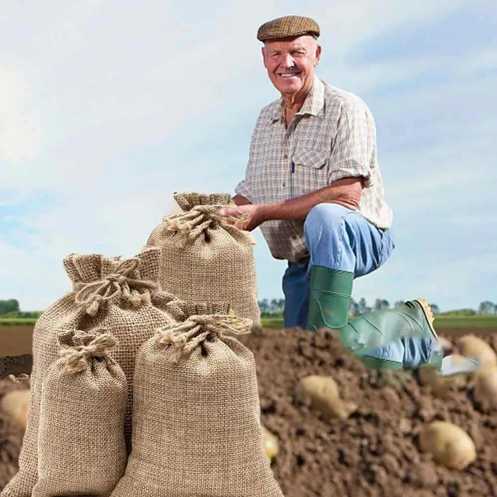 황마 감자 가방 황마 감자 보관 가방 재사용 가능한 뿌 - Food Storage In Roots 리뷰 및 가격