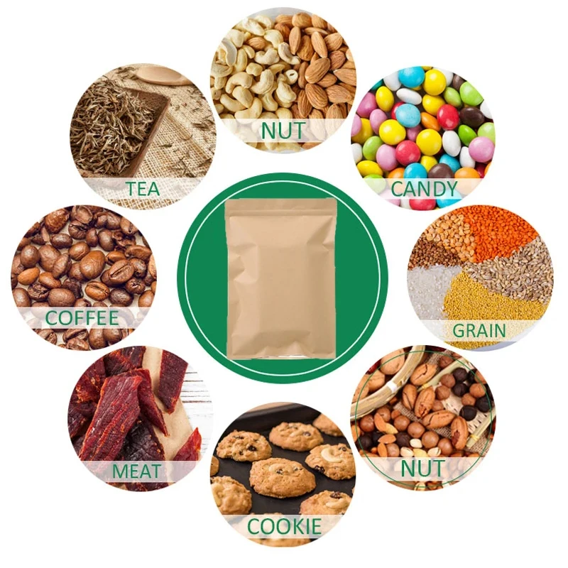 100PCS 갈색 크래프트 종이 지퍼 잠금 파우치 허브 - Food Storage For 리뷰 및 가격
