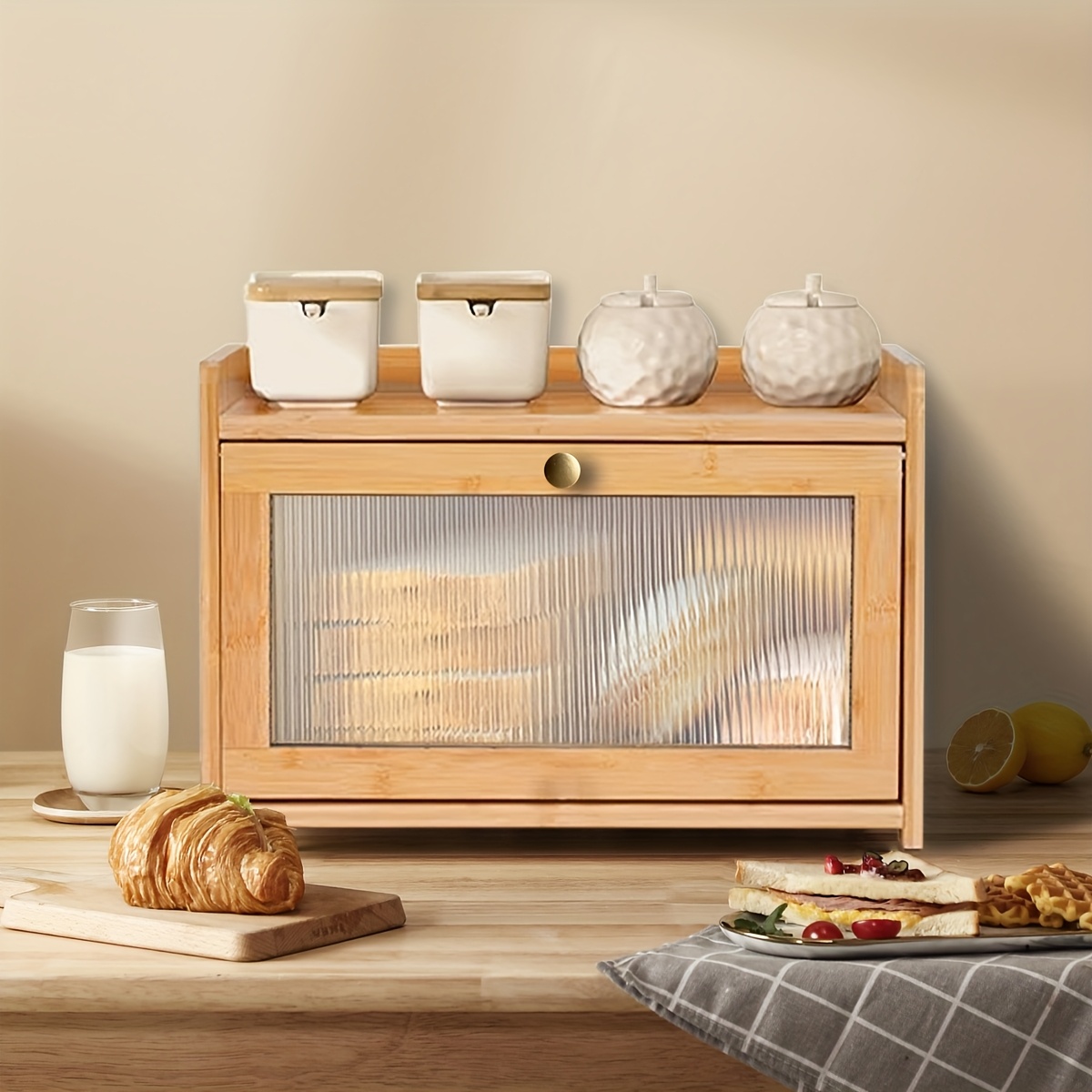 투명 창이 있는 2단 대나무 빵 상자, 대형 빈티지 주 - Bread Box Bamboo 리뷰 및 가격