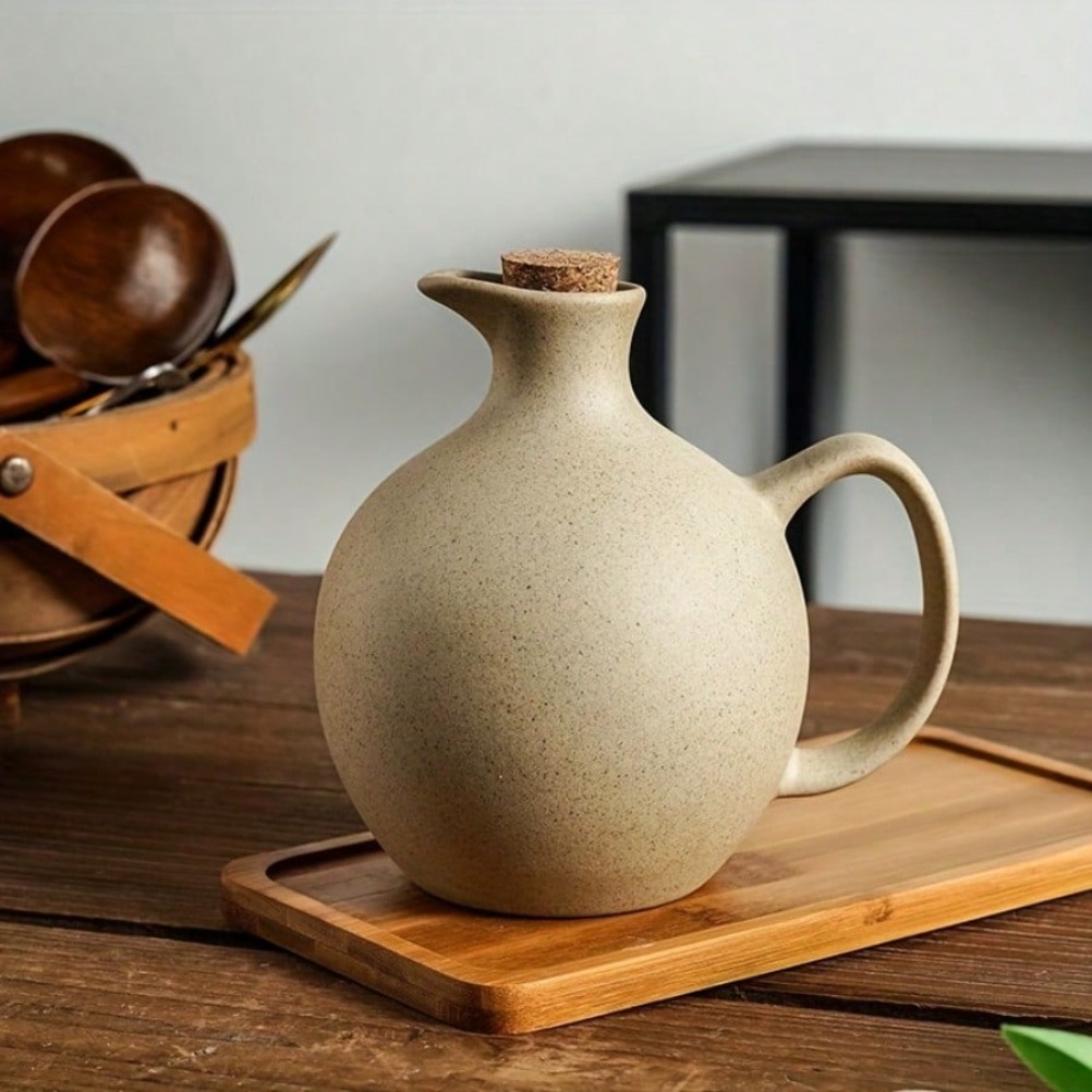 거친 도자기 스타일 대용량 오일 병 칠리 오일 병 간장 - Food Storage Kitchen Container Set 리뷰 및 가격
