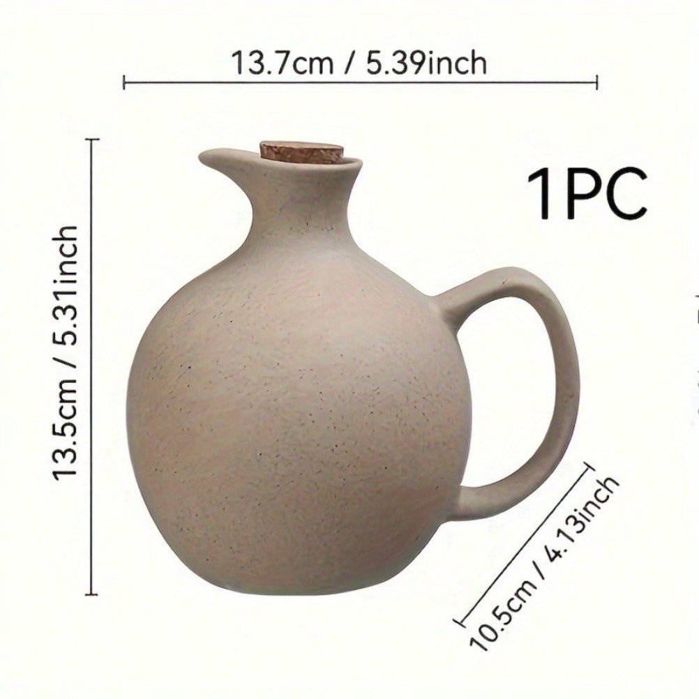 거친 도자기 스타일 대용량 오일 병 칠리 오일 병 간장 - Food Storage Kitchen Container Set 리뷰 및 가격