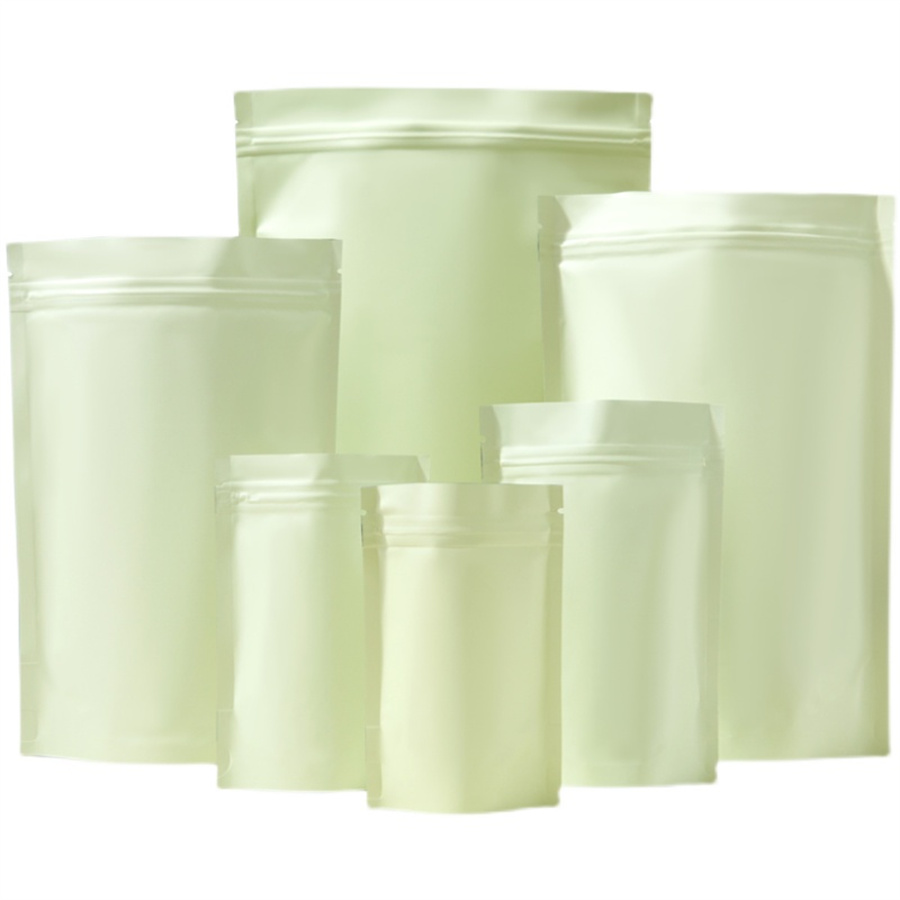 50/100개 무광택 연황색 지퍼 스탠드업 파우치(티어 - Food Storage For 리뷰 및 가격
