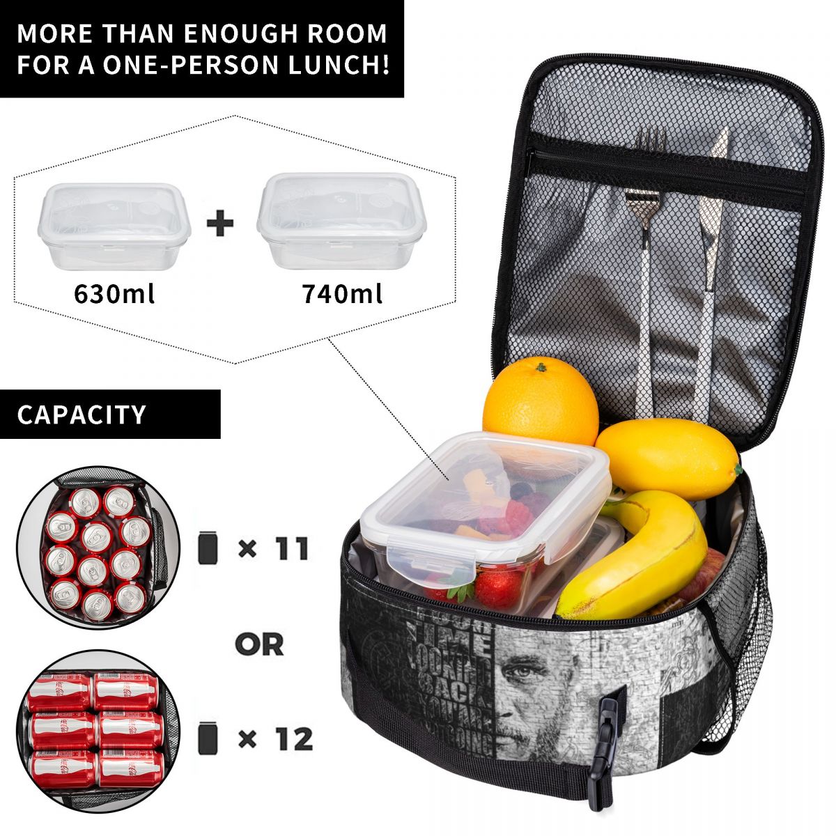 라그나 로스브로크의 바이킹 명언 여성용 절연 도시락 가 - Food Storage Quotes 리뷰 및 가격