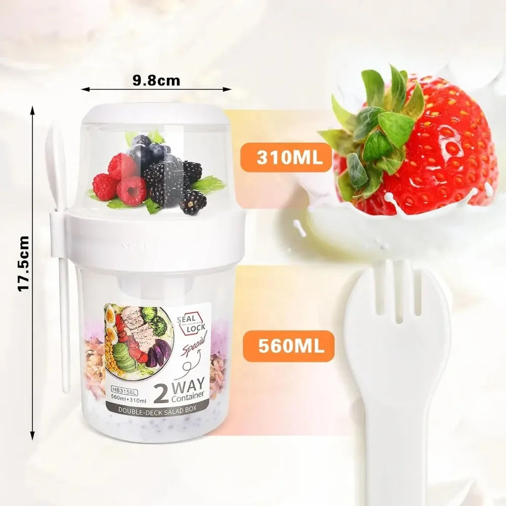샐러드 컵 아침 식사 컵 휴대용 식품 저장 도시락 상자 - Food Storage Yogurt 리뷰 및 가격