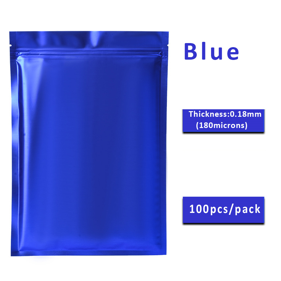 100개 무광택 블루 포일 지퍼 파우치, 수제 간식용  - Food Storage For 리뷰 및 가격