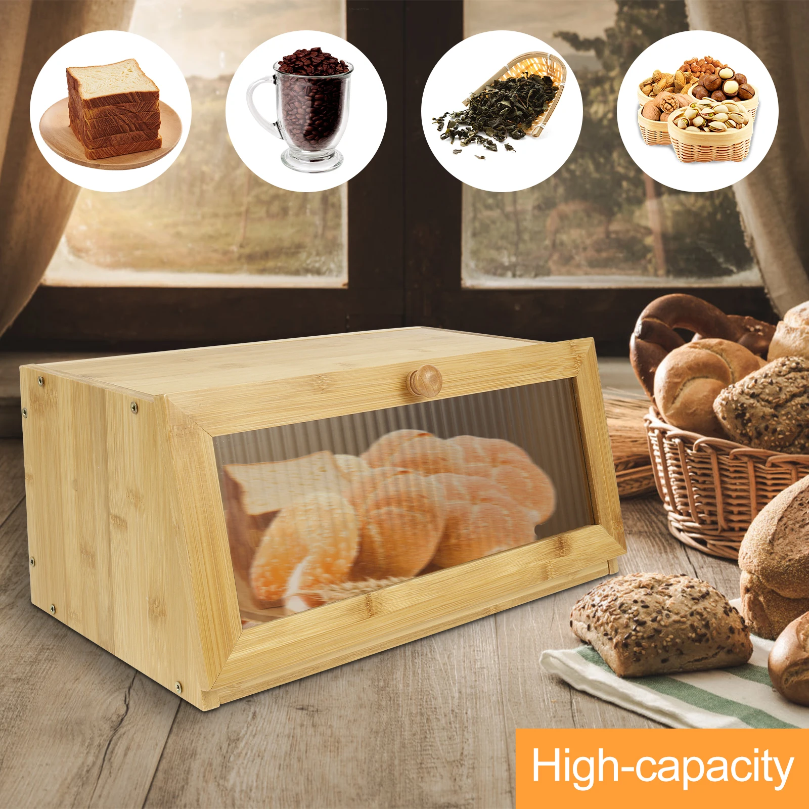 대나무 빵 상자 주방 카운터 빵 아침 식사 보관함 대용 - Bread Box Bamboo 리뷰 및 가격