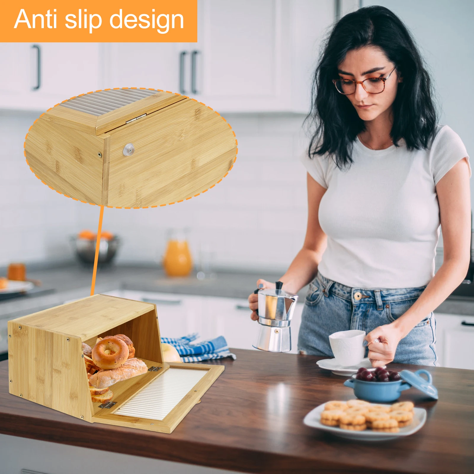 대나무 빵 상자 주방 카운터 빵 아침 식사 보관함 대용 - Bread Box Bamboo 리뷰 및 가격